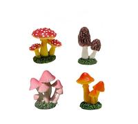 ZUHK 4PCS Mini Resin Mushroom Figurines - Small Mushroom Statues for DIY Crafts Home Decor, fit for Windowsill/Tabletop/Garden Ornaments/Cake Decoration/Micro Landscape and Bonsai Accents