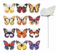 ZUHK Colorful Butterfly Diamond Painting Kits, Diamond Art Kits for Garden Decor, Butterfly Stakes Diamond Art Kits fit for Plant Decoration/Outdoor Yard/Yard Decor (12 Piece A)