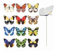 ZUHK Colorful Butterfly Diamond Painting Kits, Diamond Art Kits for Garden Decor, Butterfly Stakes Diamond Art Kits fit for Plant Decoration/Outdoor Yard/Yard Decor (12 Piece B)