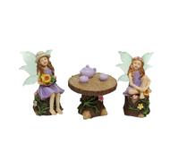 ZUHK Fairy Garden Houses,Miniature Fairy Gnome Home Window Door and Micro Resin Fairy Mushroom fit for Tree Statues Tree Yard and Garden Sculpture (drink tea)