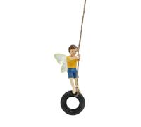 ZUHK Fairy Garden Houses,Miniature Fairy Gnome Home Window Door and Micro Resin Fairy Mushroom fit for Tree Statues Tree Yard and Garden Sculpture (Tire Flower Fairy)