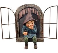 ZUHK Fairy Garden Houses,Miniature Fairy Gnome Home Window Door and Micro Resin Fairy Mushroom fit for Tree Statues Tree Yard and Garden Sculpture (A)