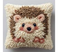 ZUHK Latch Hook Kits for Adults/3D DIY Pre-Printed Craft Latch Hook Pillow Kits fit for Throw Pillow Cover Sofa Cushion Cover,17x17 in (Hedgehog)