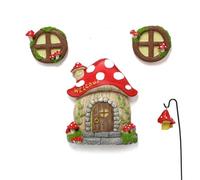 ZUHK Miniature Fairy Gnome Home with Micro Resin Mushroom - Fit for Tree Statues, Yard & Garden Sculpture - Outdoor Decor Accessory