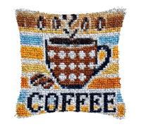 ZUHK Parrot Latch Hook Pillow Case Kits,17X17Inch 3D DIY Latch Hook Cushion Cover Kits Latch Hook Kit,with Latch Hook Tool Latch Hook Kit for Adults and Beginners (Coffee)