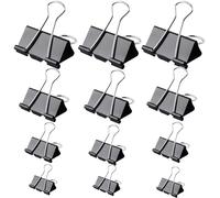 ZuiBestJia Metal Paper Clips 100-Pcs 32mm 25mm 19mm 15mm Foldback Clips 4 Sizes Binder Clips for Office Supplies