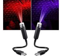 ZUICC 2PCS Mini Led Projection Lamp Star Night, Emrefashion Mini Led Projection, Star Roof Lights for Car, LED Car Ambient Light, Car and Home Ceiling Romantic USB Night Light-Plug and Play