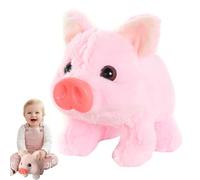 ZUICC Electric Pig Plush Realistic Toy, Lifelike Animated Walking Pig Plush Toy with Sound and Motion, Electronic Piggy Toy Piglet That Walks, Wags Tail, Wiggles Nose Gift for Kids Birthday (Pink)