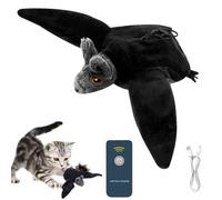 ZUICC Flying Bat Dog Toy, No Flying, Rechargeable Flapping Wings Cute Bat Cat Toys with Remote Control & Touch Activated, Chirping Bird Interactive Catnip Toy for Cats Dogs
