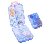 Zuihug 1Pack Travel Pill Organizer - 10 Compartments Pill Case, Compact and Portable Pill Box, Perfect for On-The-Go Storage, Pill Holder for Purse Blue