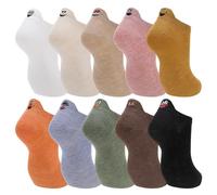 Zuimei 10 Pairs Ankle Socks Trainer Socks Ladies Cotton Womens Funny Face Ankle Socks Funny Odd Socks Mother's Day Gifts
