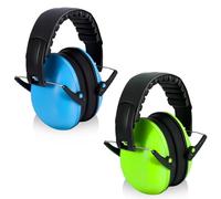 Zuimei 2 Pack Ear Defenders Kids, Adjustable Children Earmuffs Ear Protectors, Noise Cancelling Headphones, Headband Hearing Protection Earmuffs for Boys Girls Baby,Blue and Green