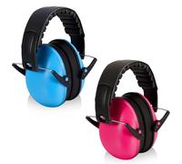 Zuimei 2 Pack Ear Defenders Kids, Adjustable Children Earmuffs Ear Protectors, Noise Cancelling Headphones, Headband Hearing Protection Earmuffs for Boys Girls Baby,Red and Blue