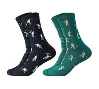 Zuimei 2 Pairs Angry Golfer Novelty Socks Funny Golf Gifts for Men Size 9-12 Cotton Golf Socks Ideal Fun Presents Valentines Gifts for Him, Husband Dad Uncle Grandpa