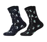 Zuimei 2 Pairs Golf Novelty Socks for Men, Funny Golf Gifts with Printed Designs - Comfortable Combed Cotton Blend Socks for Golfers, Christmas/Birthday Gifts for Husband, Dad, Grandpa | UK Sizes 8-10