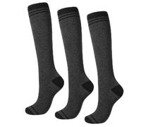Zuimei 3 Pairs Compression Socks for Women Men Bamboo Viscose Knee High Sock 20-30 mmhg Flight Socks for Work Pregnancy Nursing Flying Sports Long Standing