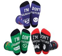 Zuimei 3 Pairs Funny Socks Novelty Gamer Socks Do Not Disturb I'm Gaming Men Boys Personalised Sock Game Gifts Gaming Socks for Men Cotton Crew Sock