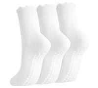 Zuimei 3 Pairs Pilates Socks Non Slip Yoga Socks for Women Reformer Pilates Grip Sock Anti Slip Slipper Socks for Yoga Trampoline Dance Hospital Home