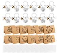 Zuimei 36 Pcs Thank You Gifts, Thank You Keyring Appreciation Gifts Inspirational Bee Keychain Card and Envelopes Leaving Gifts for Colleagues Employee Teacher Nurse Friends
