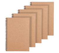Zuimei 5 Pack Spiral Notepad A5, Kraft Cover 120 Pages Lined Notebook Wirebound Journals A5 Spiral Notebook, 360 Degree Rotated Notepad Bulk, Sketch Book for Drawing School Office Travel