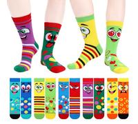 Zuimei 5 Pair Mens Funny Crew Socks UK 6-9, Novelty Colourful Cotton Socks Funny Gifts for Men Dad Grandpa