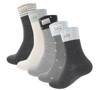 Zuimei 5Pcs Striped Patchwork Socks, Two Ways to Wear, Fold Up to Change the Pattern, Handcrafted Texture, Trendy mid-calf socks, Unisex