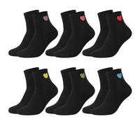 Zuimei 6 Pairs Black Sock Women, Breathable Wicking Ankle Sock, Cotton Women's Cushioned Athletic Trainer Crew Ankle Socks for Sport Gym Daily Use, UK 6-8