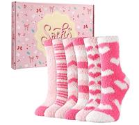 Zuimei 6 Pairs Fluffy Socks For Women Girls,Cosy Soft Fuzzy Socks With Sweet Gifts Box Lovely Birthday Xmas Present For Winter Home Sleeping