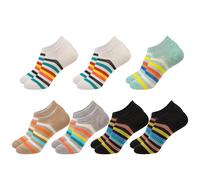 Zuimei 7 Pairs Rainbow Striped Ankle Socks, Cotton Low Cut Trainer Socks No Show Short Sports Running Sock for Women and Girls