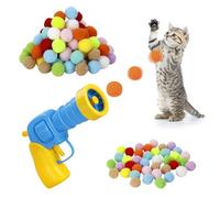 Zuimei Interactive Cat Ball Launcher, Cat Balls Toys Launcher with 100pcs Soft Plush Balls Silent Ball Shooting Toy Funny Interactive Cats Toys for Indoor Cats Training Exercise Playing