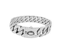 Zuiquity 316 Stainless Steel Heavy Duty Dog Collar, Choke Collar for Dogs Cuban Link Chain with Secure Lock, Adjustable, Rust-Proof, Multiple Colors(Size:36cm/14in,Color:Silver)