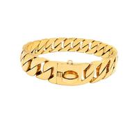 Zuiquity 316 Stainless Steel Heavy Duty Dog Collar, Choke Collar for Dogs Cuban Link Chain with Secure Lock, Adjustable, Rust-Proof, Multiple Colors(Size:41cm/16in,Color:Gold)