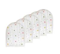 Zuiquity 5 Pack Semi-Transparent PEVA Garment Bags, Suit Bag with Floral Pattern Dustproof Waterproof with Full-Length Zipper Washable, for Travel and Storage(Size:24 * 32in)