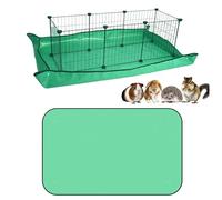 Zuisfau Waterproof Guinea Pig Cage Liner Mat 150x100cm - Extra Thick PVC Base for Rabbit Hutch, C&C Cages, Playpens | Mess Containment, Snap Edges, Indoor/Outdoor Use (Green)