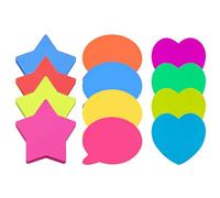 Zuisytm 12 Pads, 360 Sheets Bright Colorful Sticky Notes, Bubble Star Heart Shape, 7x7cm