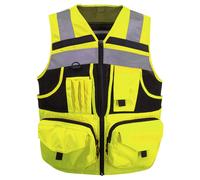 ZUJA 3M Reflective stripes Safety Vest Hi-vis Yellow knitted Vest with 10 pockets Bright Construction Workwear for men and women. Extra Large