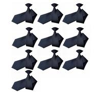 ZUJIABAO 10Pcs Quick Wear Clip On Necktie For Teens And Adult Soft Polyester Yarn Button Neck Tie School Uniform Family Gathering Polyester Silk Clip On Tie