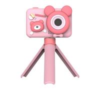 ZUJIABAO Cartoon Bear Shape Kids Camera Detachable Stand High Defination Front Back Cameras Simple Creative Camera