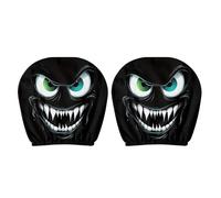 ZUJIABAO Funny Evil Eyes Design Car Headrest Covers Breathable Polyester Seat Protectors For Daily Commute & Road Travel Car Protector