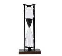 ZUJIABAO Large Iron Hourglass Timer Effective 30/60Minute Sand In Wood Base For Meditations And Concentration Sand