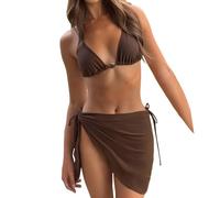 ZUJIABAO Multifunctional 3 Piece Swimsuit Outfit Includes Cover Up Stylish Bathing Suit for Vacation and Pool Parties Surfing Swimsuit