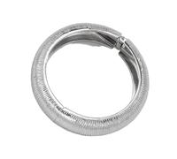 ZUJIABAO Oversized Pearls Accent Curved Metal Striped Texture Spring Closure Adjustable Wrist Jewelry Modern Teardrop Pearls Bangle