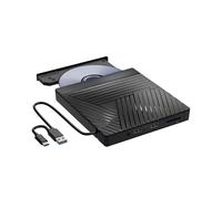 ZUJIABAO Portable External Disc Reader Drive USB3.0 Type C For Laptop Desktop PC Wide Compatibility Disk Writer High Speed Disc Drive With USB Hub