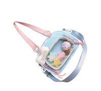 ZUJIABAO Practical Clear PVC Anime Themed Shoulder Bag Crossbody Bags Spacious School Essential Organized with Adjustable Strap Stylish Unisex Japanese Streetwear Bag