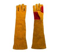 ZUJIABAO Thick Gloves Hand Protections From Welder Cutting Torch Heat Leather Welding Gloves Flame Resistant Glove Long Sleeve Work