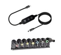 ZUJIABAO Type C to DC5521 Power Cable 5V9V12V15V20V with Optional Tips Adjustable 5V 20V for Laptops and Speakers