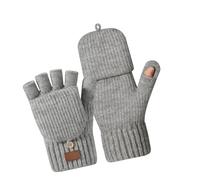 ZUJIABAO Winter Half Finger Gloves For Women Thickened Windproof Design Double Fleece Insulation Cold Weather Stylish Cold Resistant Gloves