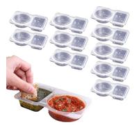 zukent 10Pack Reusable Snack Container - Reusable Snack Containers with Lids, Snacks Pack Containers 2 Compartments, Thickened and Portable Sauce Condiment and Dip Container for Picnic, Work, Lunch