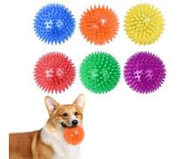 zukent 6Pack Dog Squeaky Balls, Spiky Dog Balls with Squeaker, Squeaky Dogs Toys Ball, High Bounce Rubber Spike Small Dogs Ball for Puppy Rubber TPR, Teething Cleaning, Small and Medium - 5.5cm
