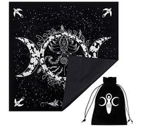 通用 ZUKEY Altar Cloth, High-Grade Velvet Fabric Triple Goddess Pentagram Tarot Cloth, Tarot Divination Cards Table Cloth Astrology Tapestry+Tarot Card Bag